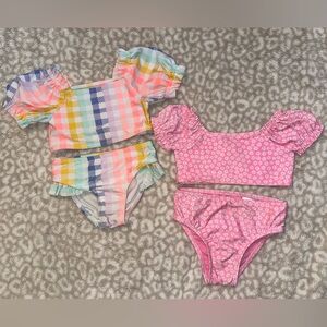 2T Gingham + Floral Girls Bikini